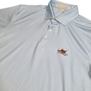 Holderness & Bourne Golf Polo Shirt Men's XL White Blue Unkown Logo Fox 1887